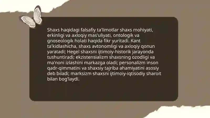 Shaxs haqidagi ta'limotlar 3