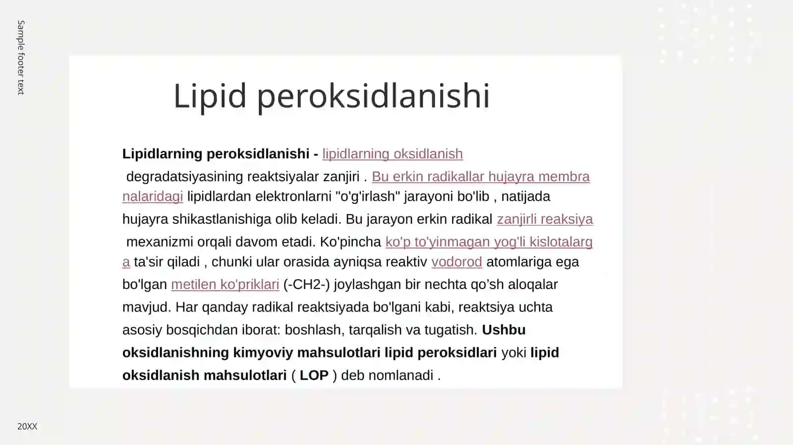 Lipidlarni peroksidlanishi, va hujayra shikastlanishi 3