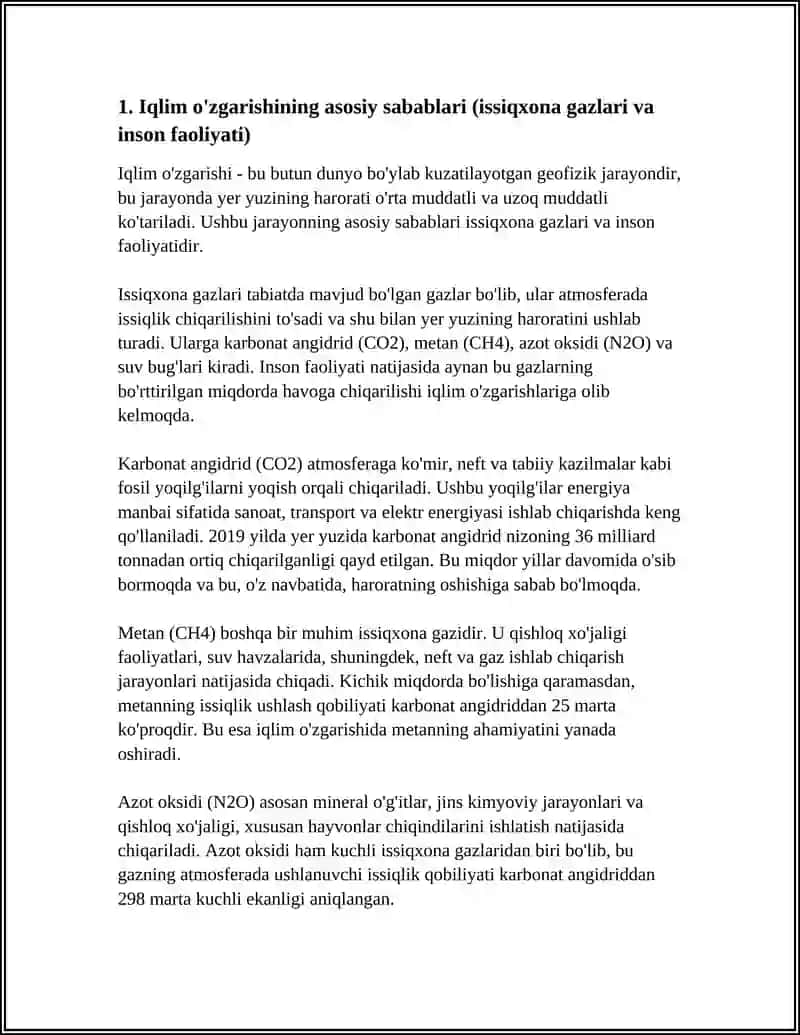 GLABAL O'ZGARISHLAR. EKOLOGIK O'ZGARISHLAR. IQLIMNI ISISHI 3