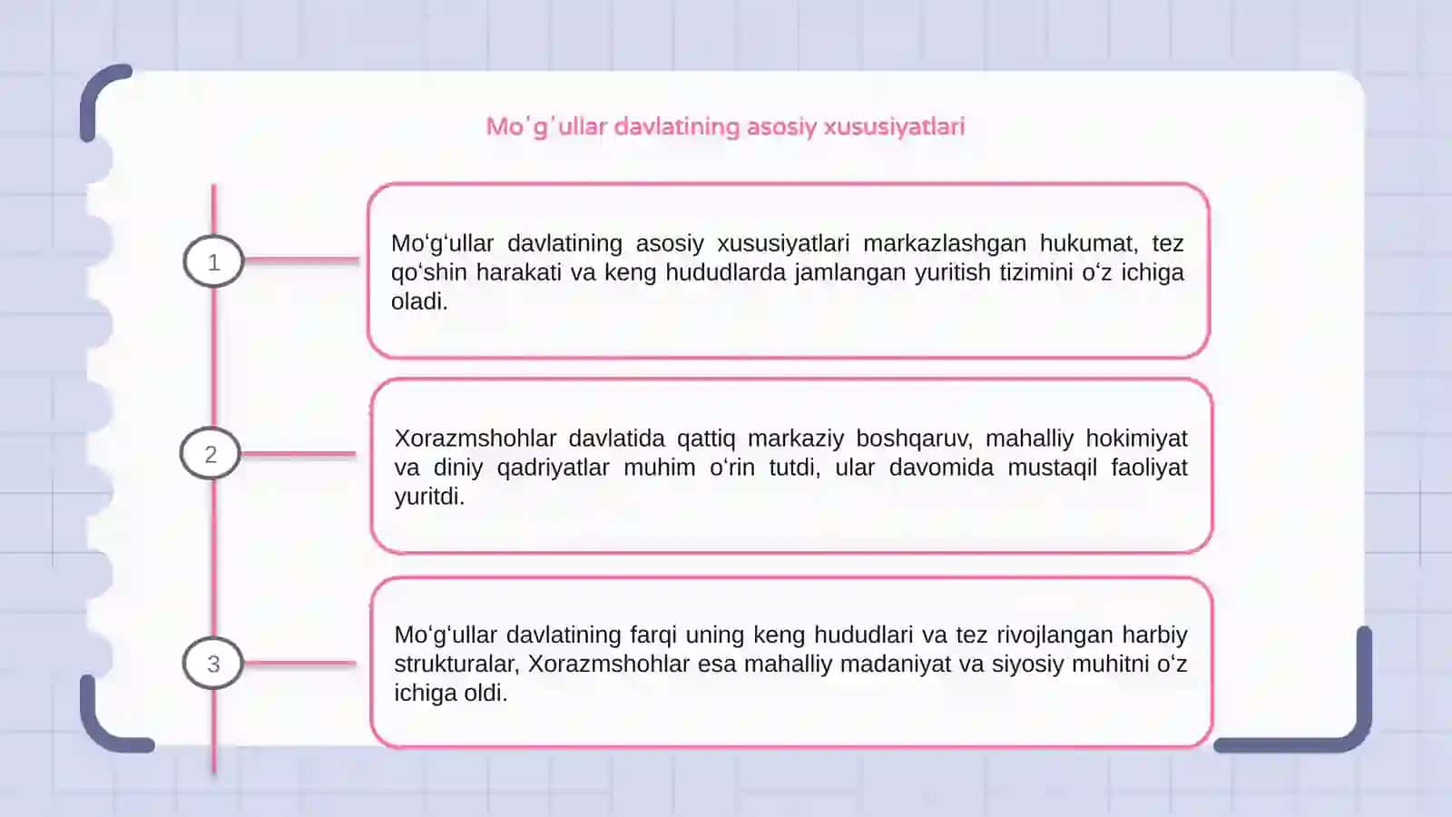 Moʻgʻullar va Xorazmshohlar davlatini oʻxshahsu farqi va ikkalasi haqida maoʻlumot 3