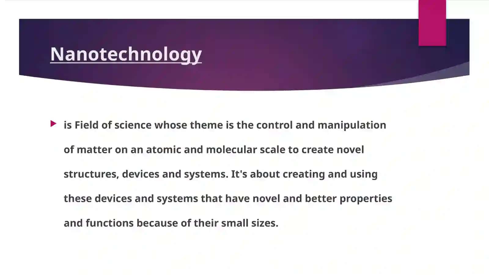 Nanotechnology Course 3
