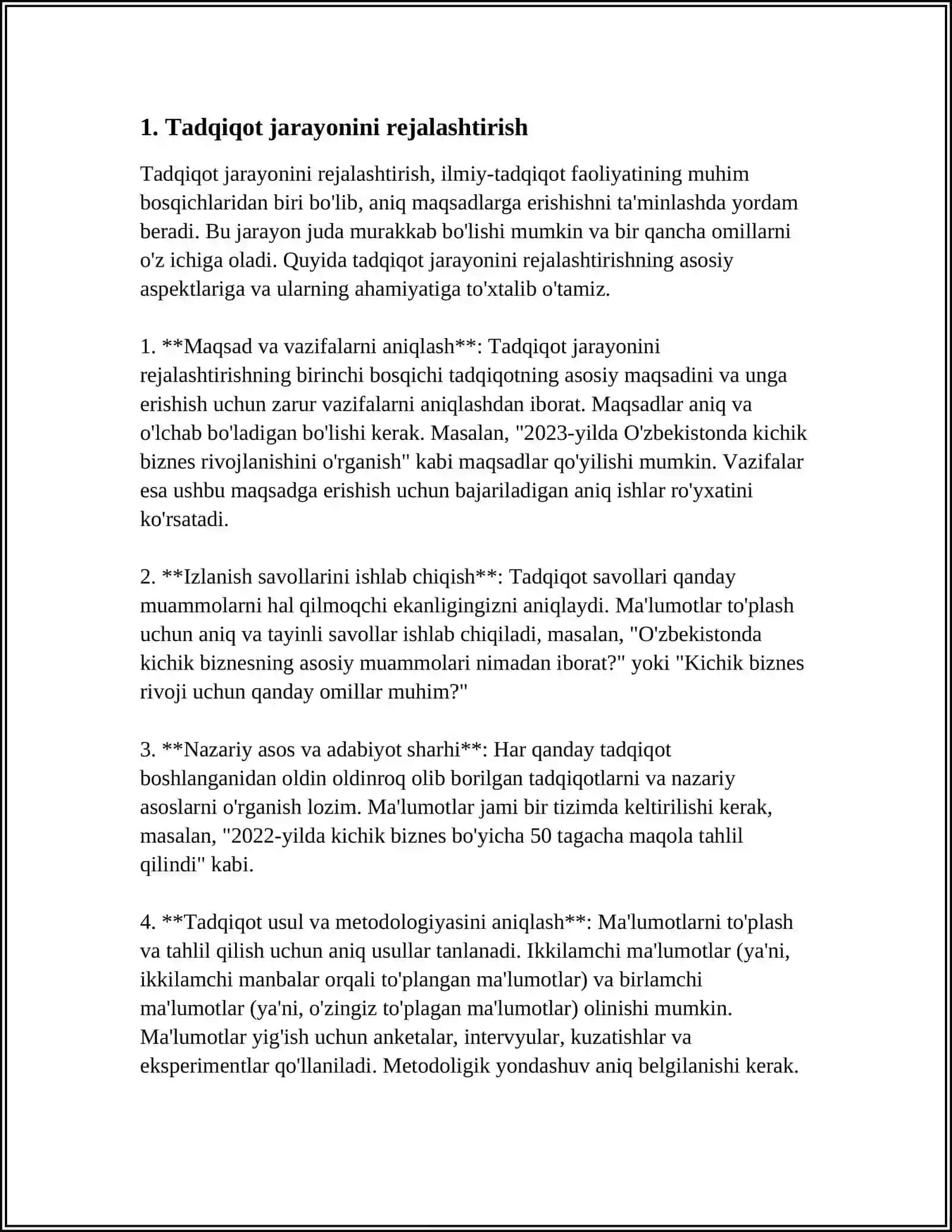 Tadqiqot Jarayonini Tashkil Etish 3