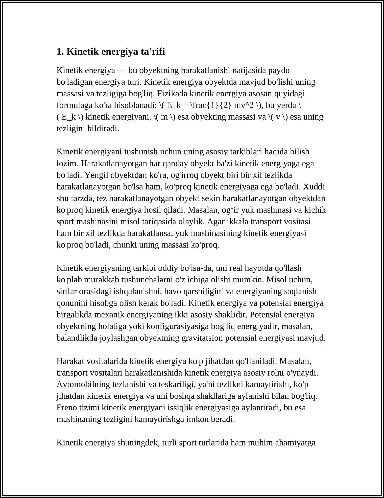 SISTEMA KINETIK ENERGIYASINING STRUKTURASI 3