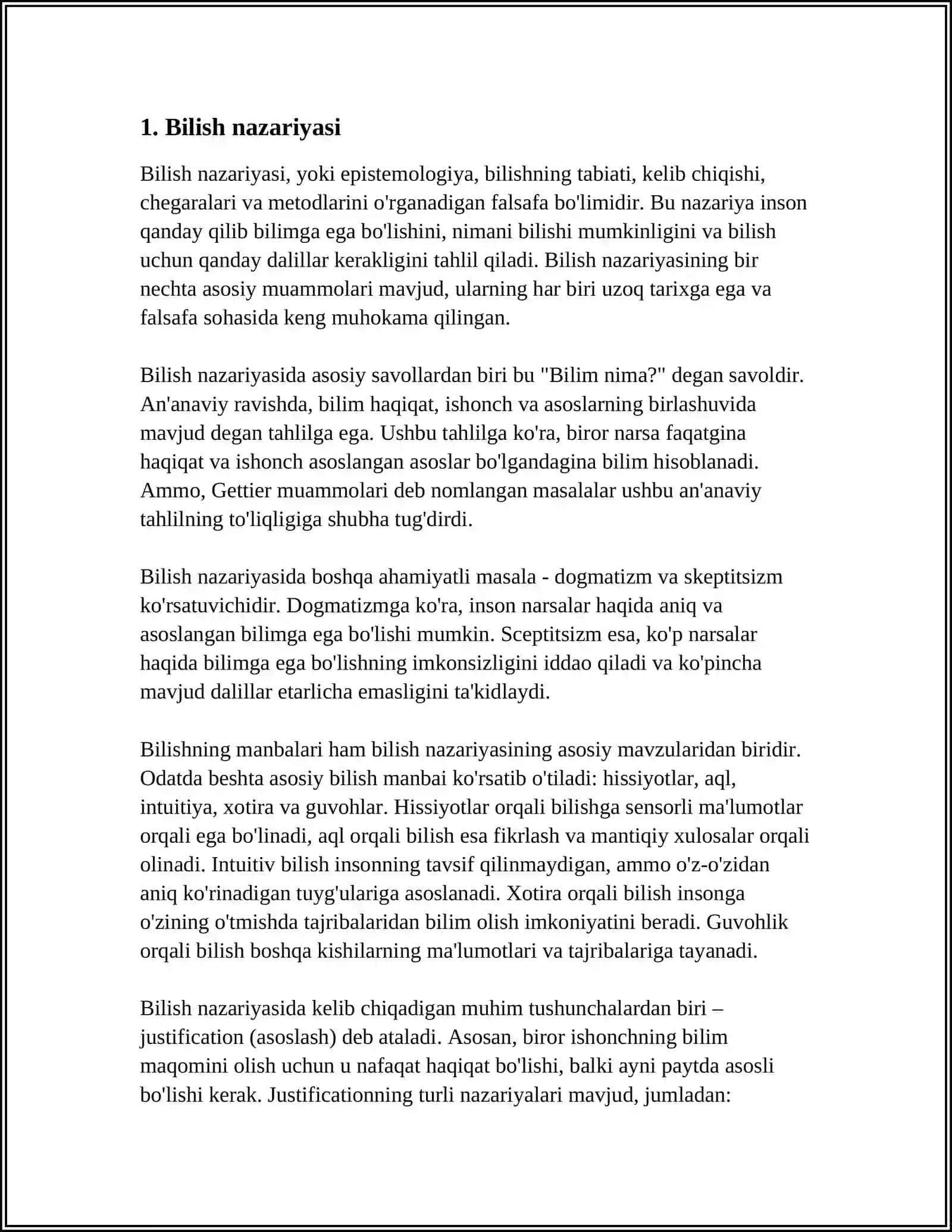 BILISH FALSAFASI(GNOSEOLOGIYA) 3