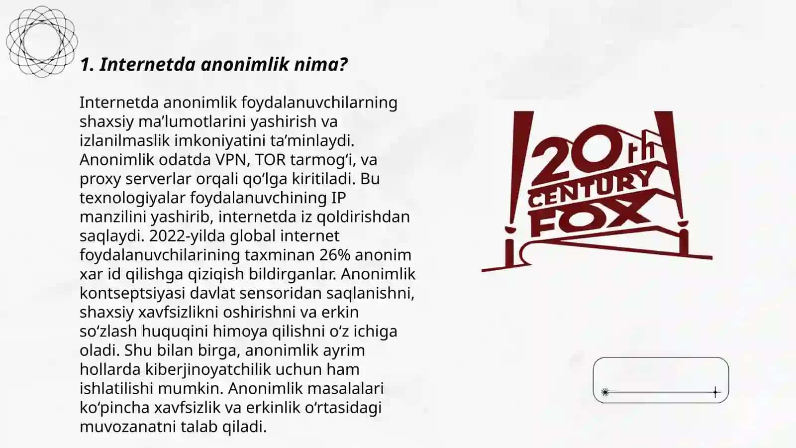 Internetda anonimlikni ta’minlash. P2P tarmoqlar 3