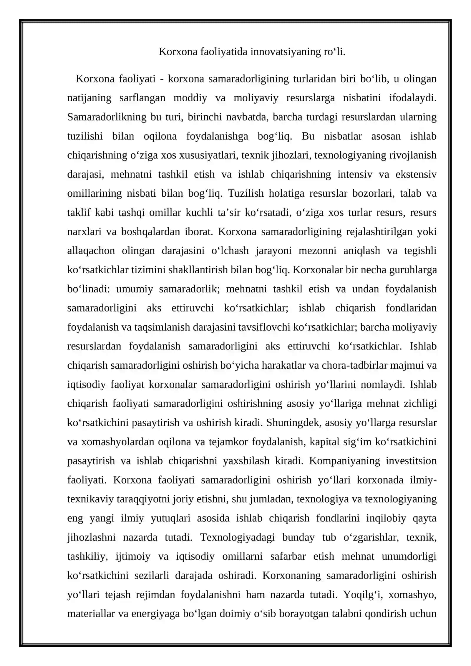 Korxonaning innovatsion faoliyati 3