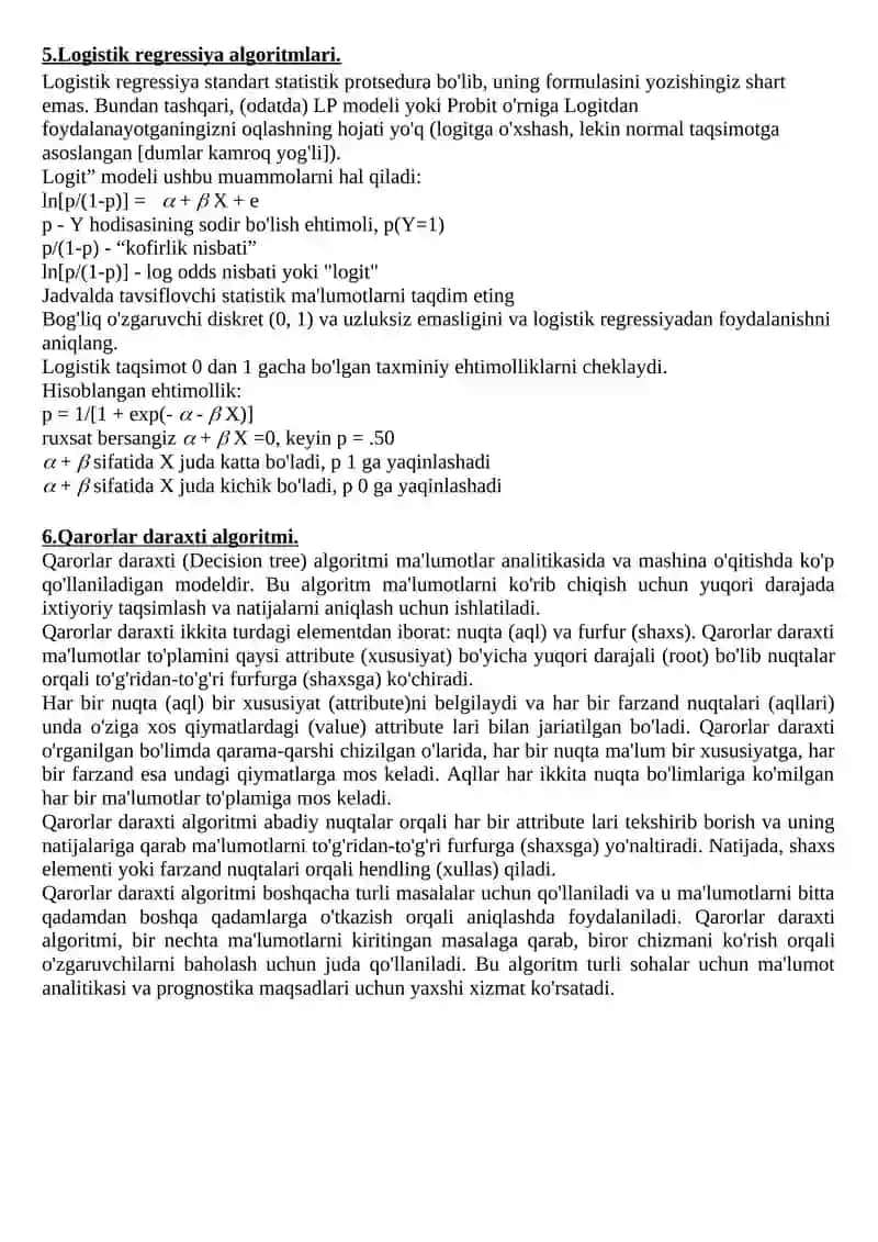 Suniy intellektga kirish, asosiy tushunchalar 3