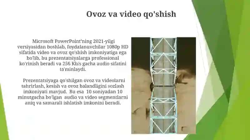 MS PowerPointning dasturiy taʼminoti va uning imkoniyatlari 3