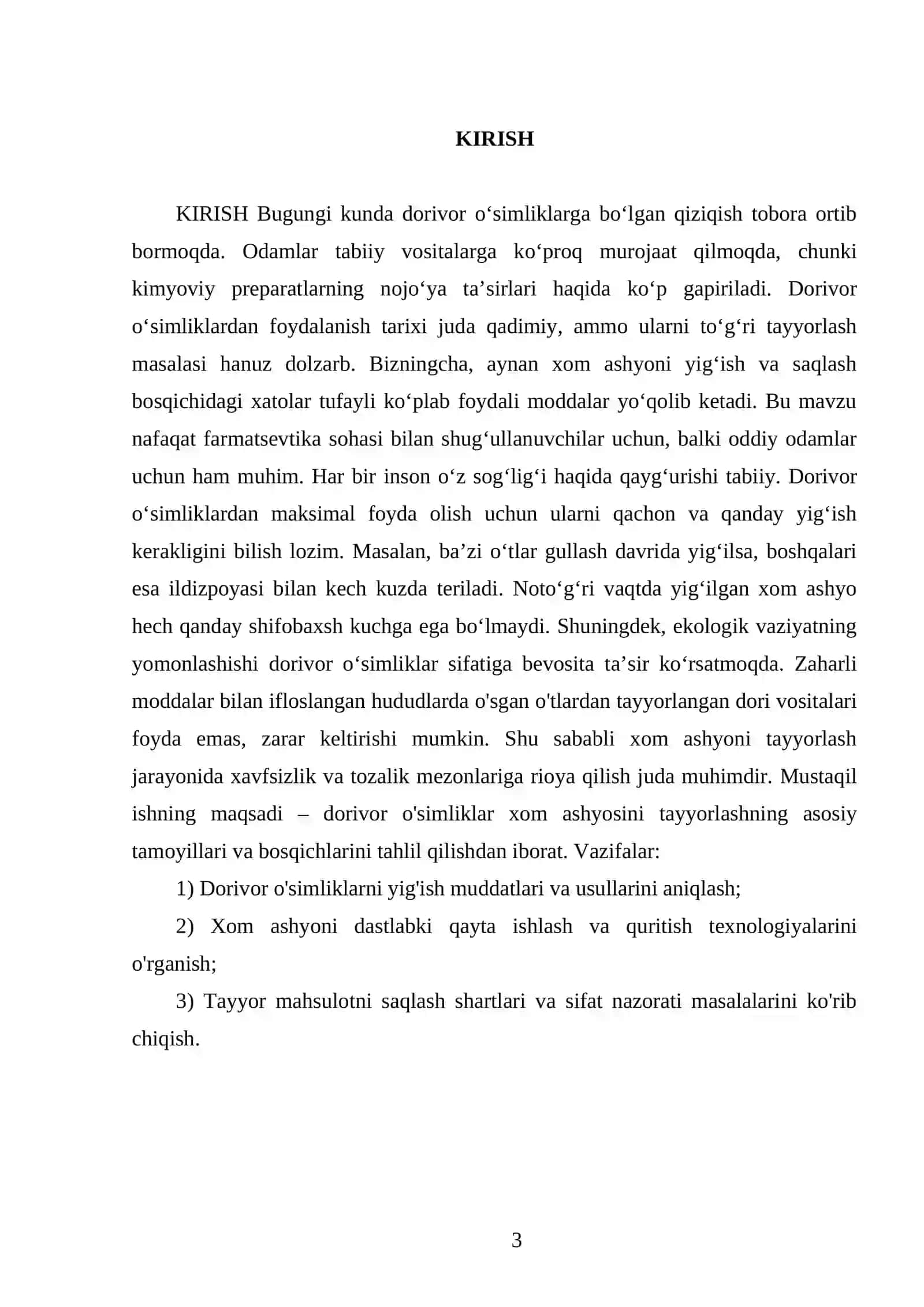 Dorivor o‘simliklar xom ashyosini tayyorlash asoslari 3