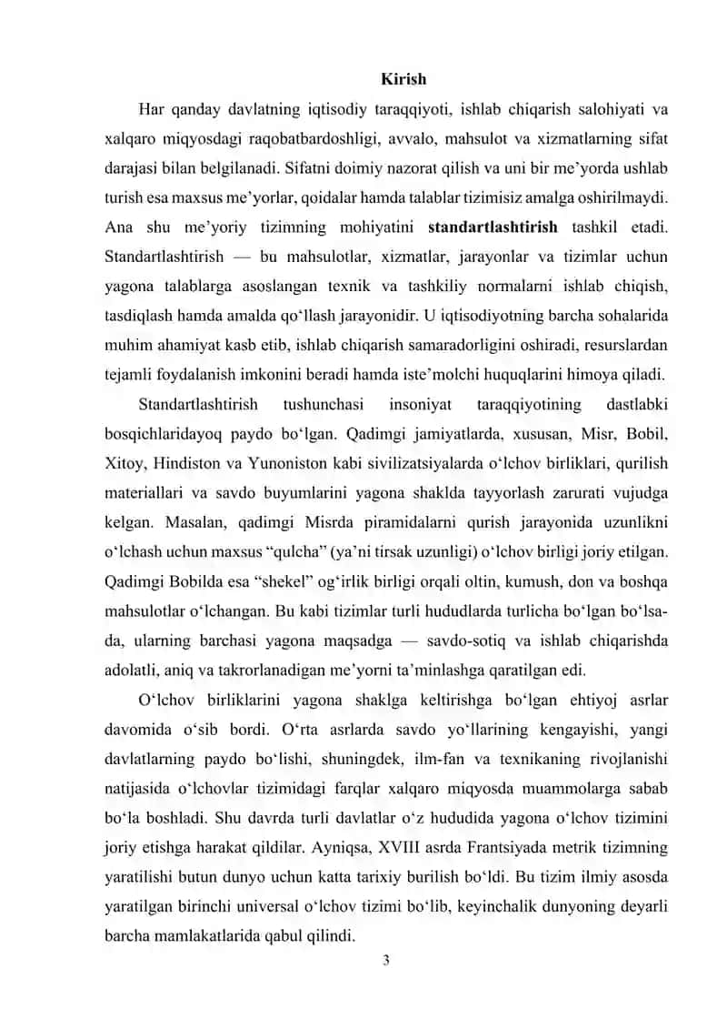 Standartlashtirishning rivojlanish tarixi 3