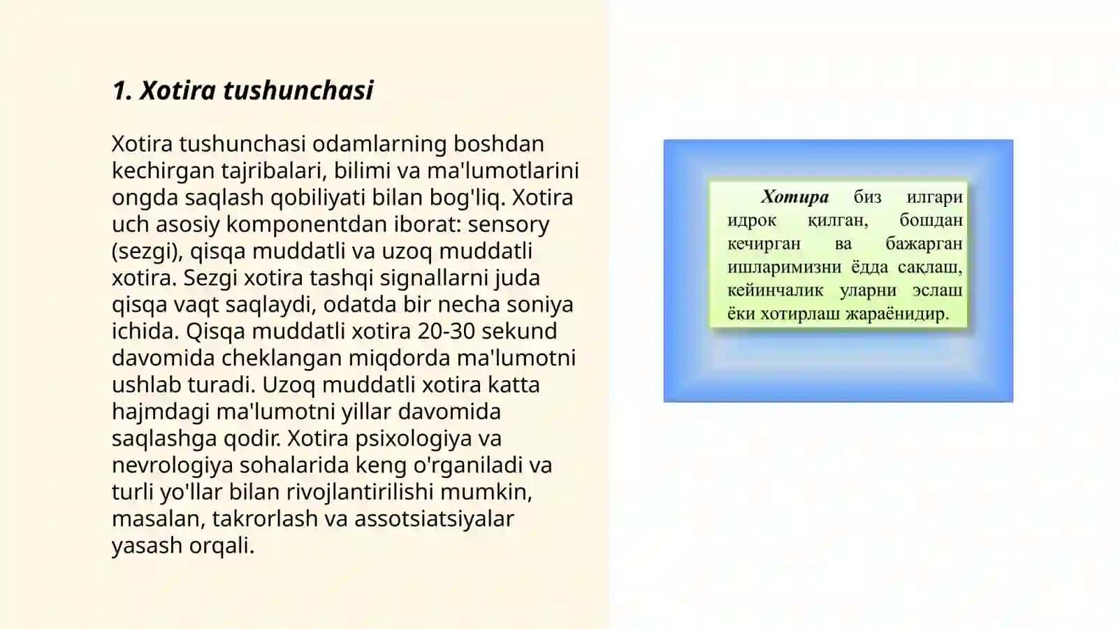 Xotira nazariyalari 3