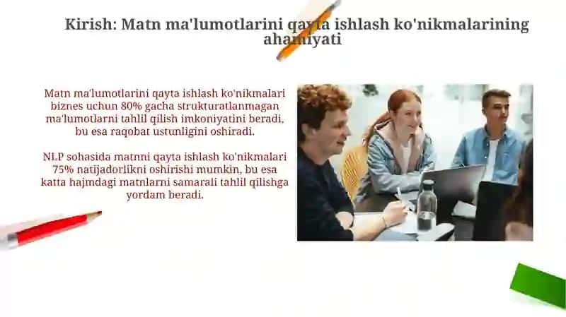 Matn ma'lumotlarini qayta ishlash malakalari 3