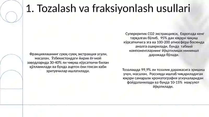 Oziqa lipidlari ishlab chiqarish texnologiyasi 3