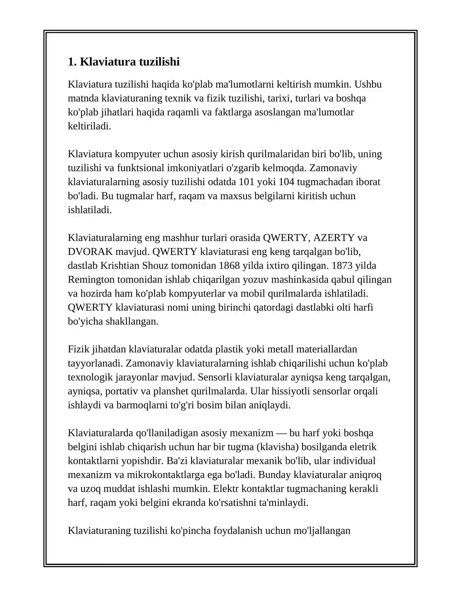 KLAVIATURA QURILMASI. TUGMACHALAR GURUHLARI VA VAZIFALARI 3
