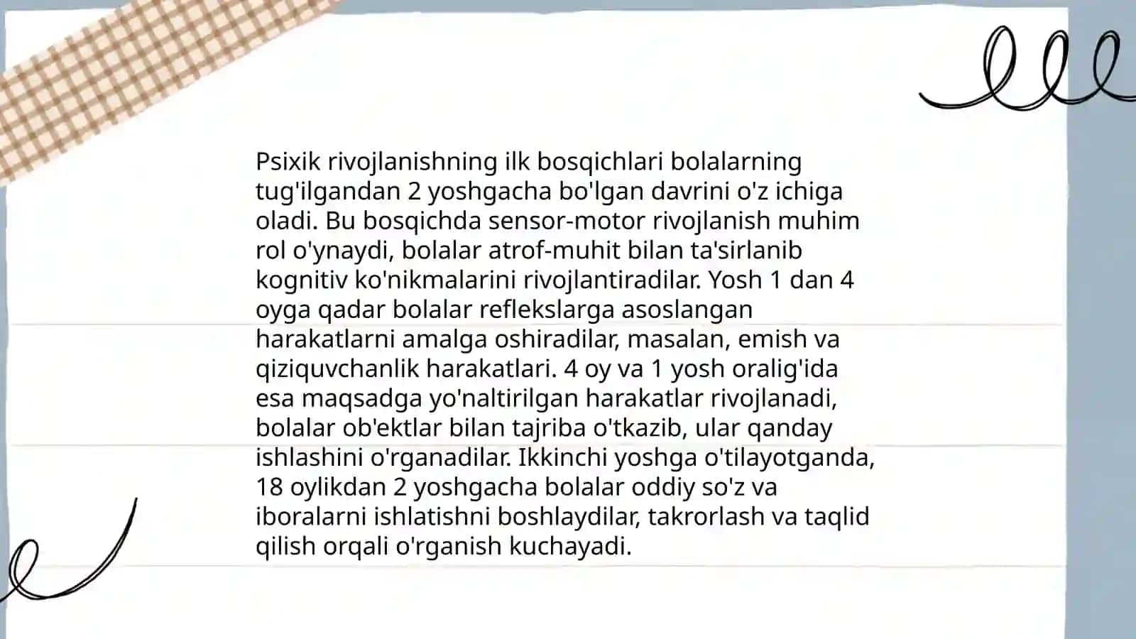 Psixik rivojlanishning ilk bosqichlari 3