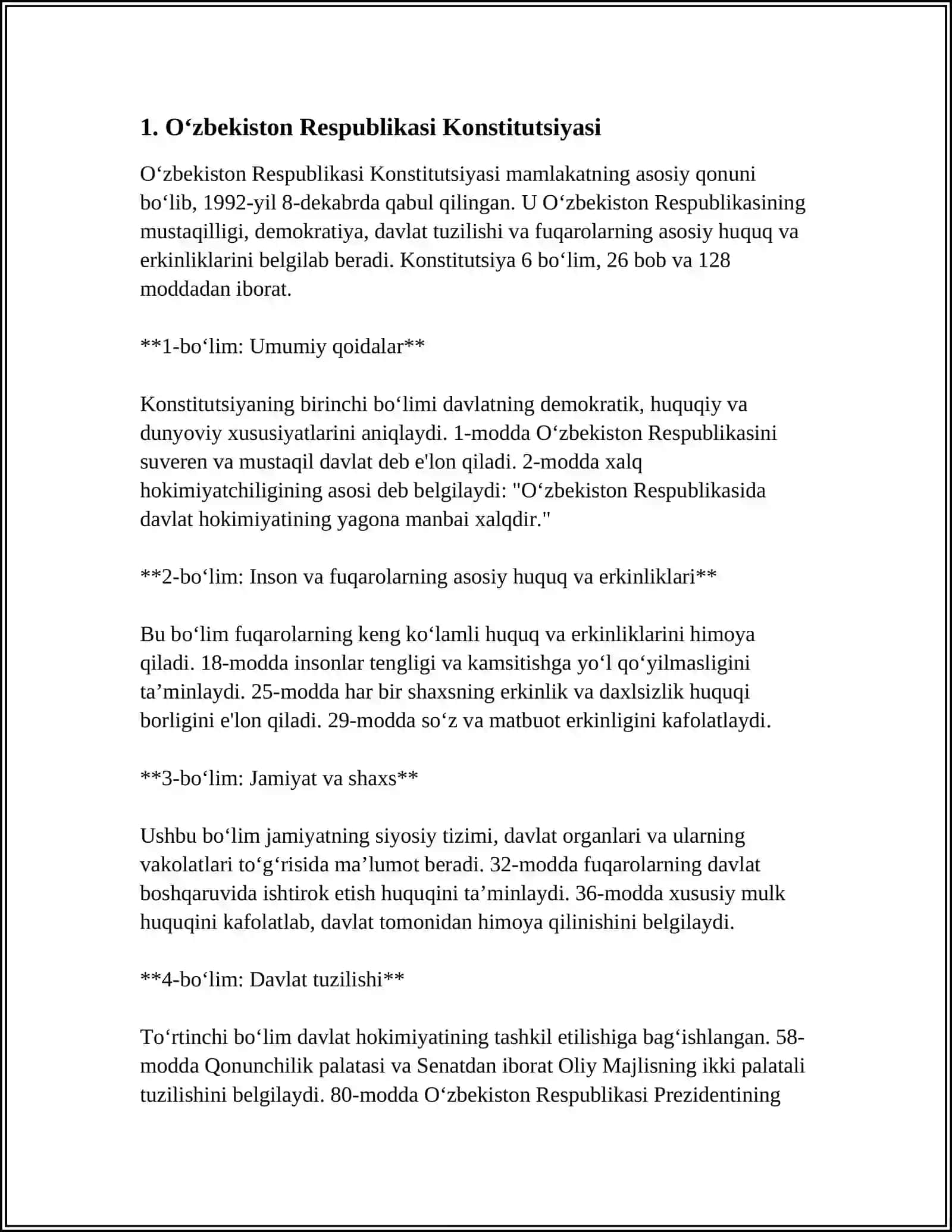ÕZBKISTON RESPUBLIKASI KONSTITUTSIYASI 3