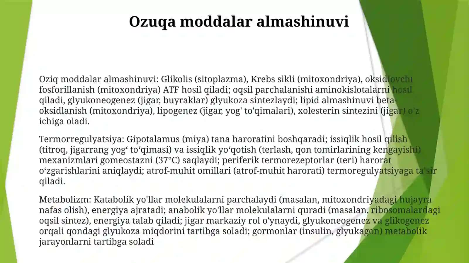 Metabolizm.Termoregulatsiya 3