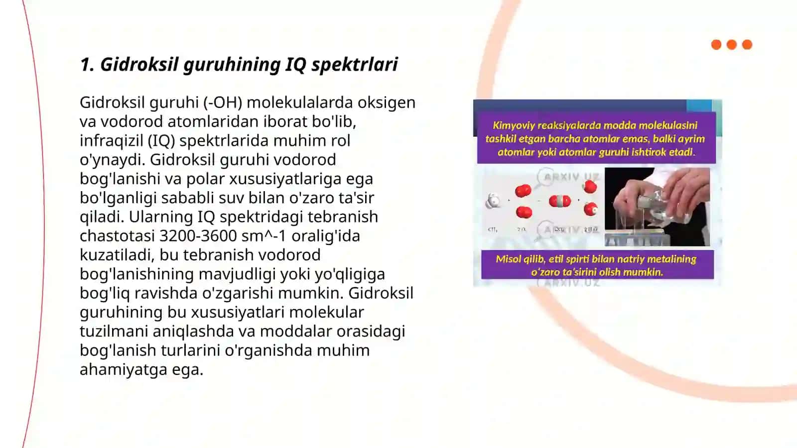 Gidroksil va karbonil guruhi tutgan birikmalarning IQ spektrlari 3