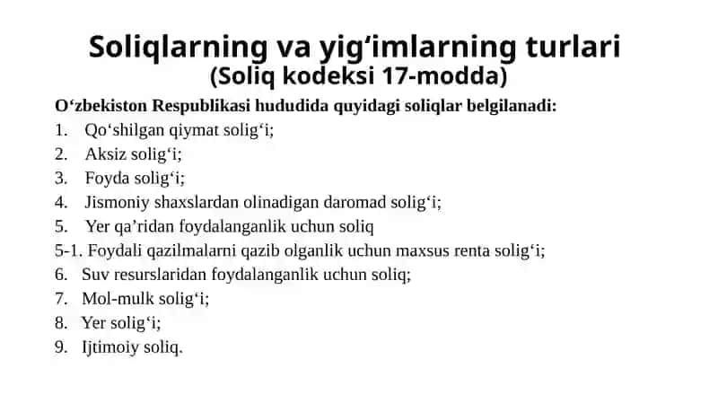 Soliqlar va yig'imlar 3