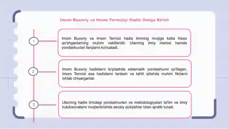 Imom Buxoriy va Imom Termiziy: Hadis Ilmiga Kirish 3