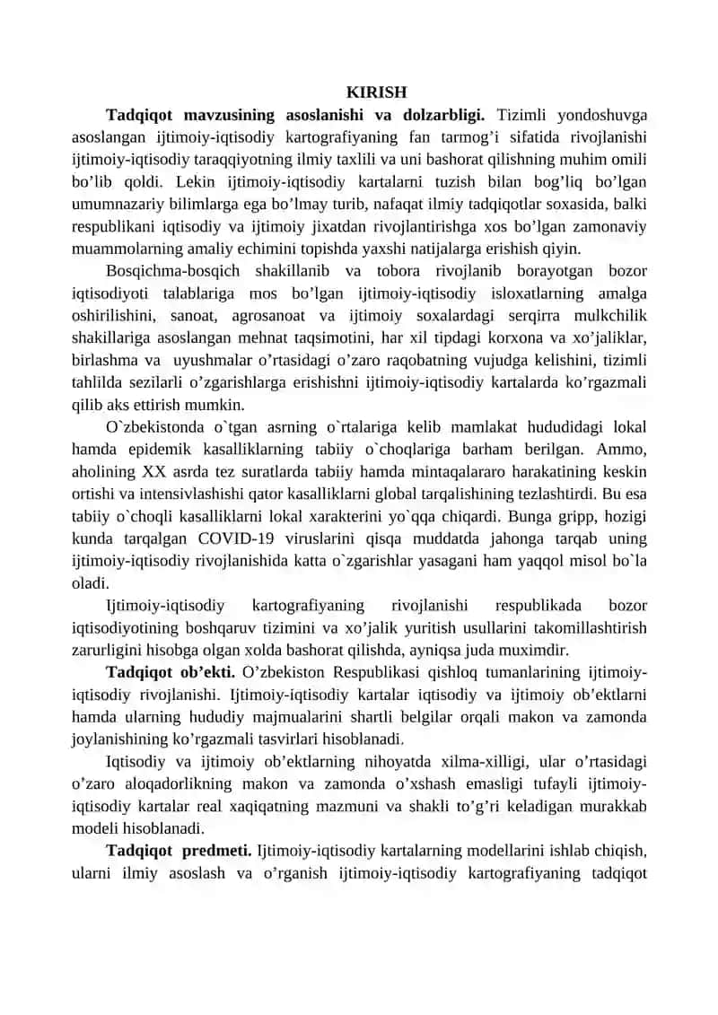 QISHLOQ, MA’MURIY TUMANLARNING YIRIK MASSHTABLI IJTIMOIY-IQTISODIY KARTALARINI TUZISH 3