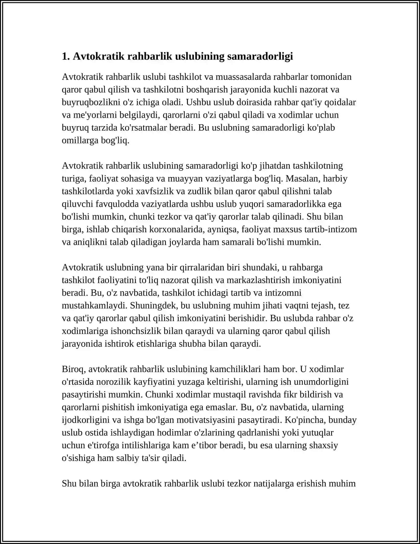 RAHBARLIK USHLARI VA ULARLING SAMARADORLIGI 3