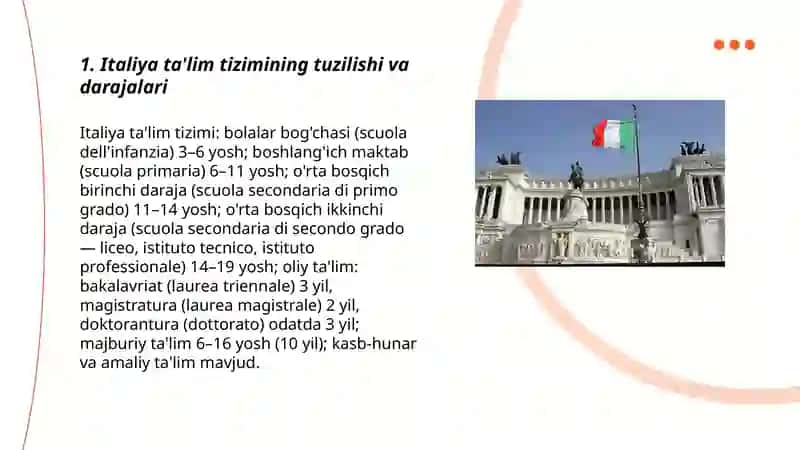 Italiya 🇮🇹Davlatining talim tizimi 3