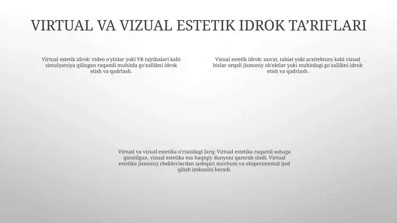 Olamni Virtual Va Visual Estetik Idrok Etishning Farqlash 3