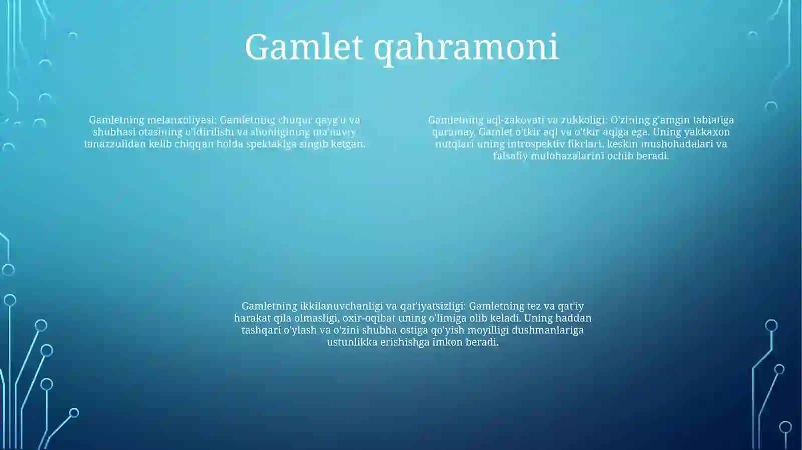 Hamlet Asaridan Olgan Taassurot 3