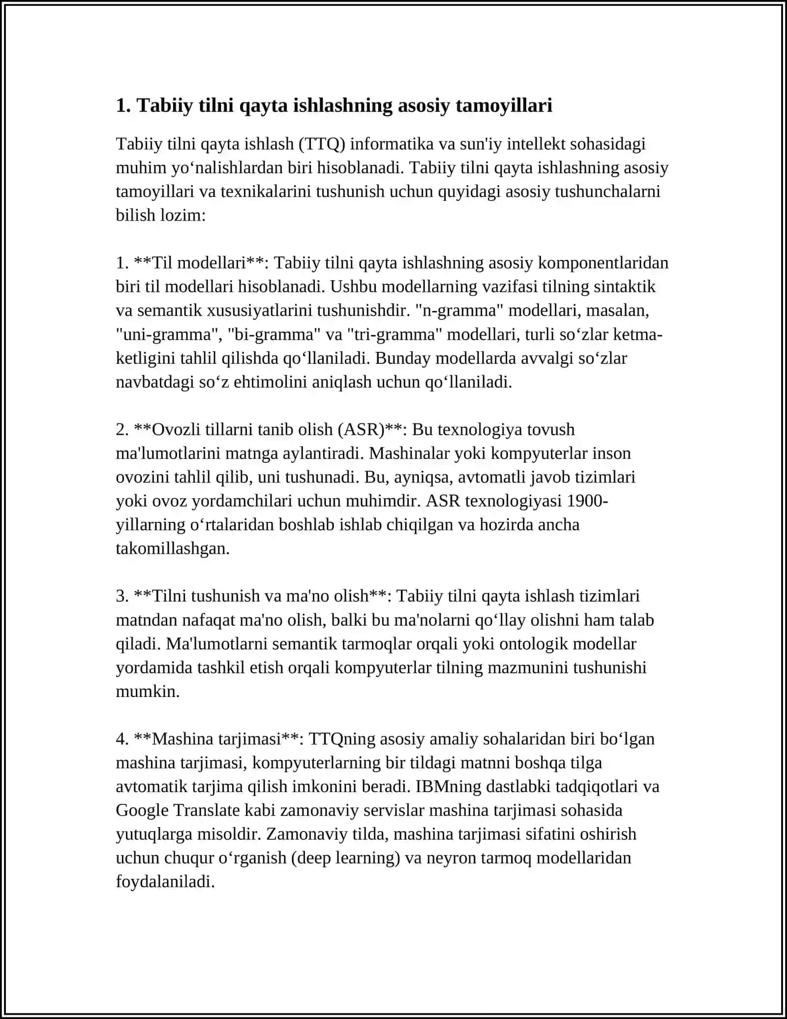 NLP DA ZAMONAVIY TIL MODELLARINING TEXNOLOGIK TAMOYILLARI 3