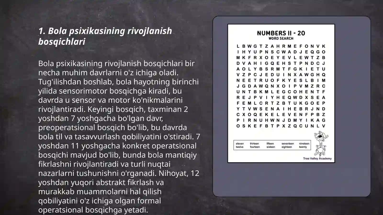 Bola psixikasining rivojlanish bosqichlari 3