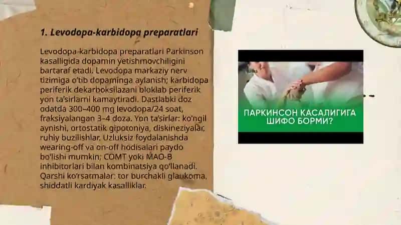 Levodopa‑karbidopa preparatlari 3