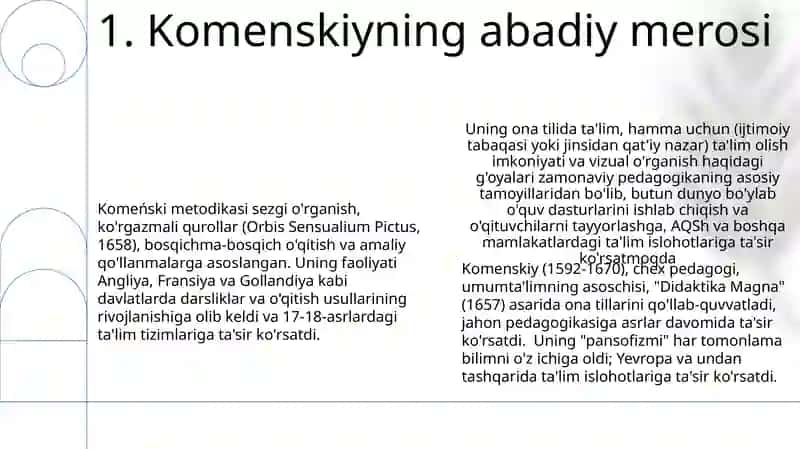 Komenskiyning pedagogik tizimi 3