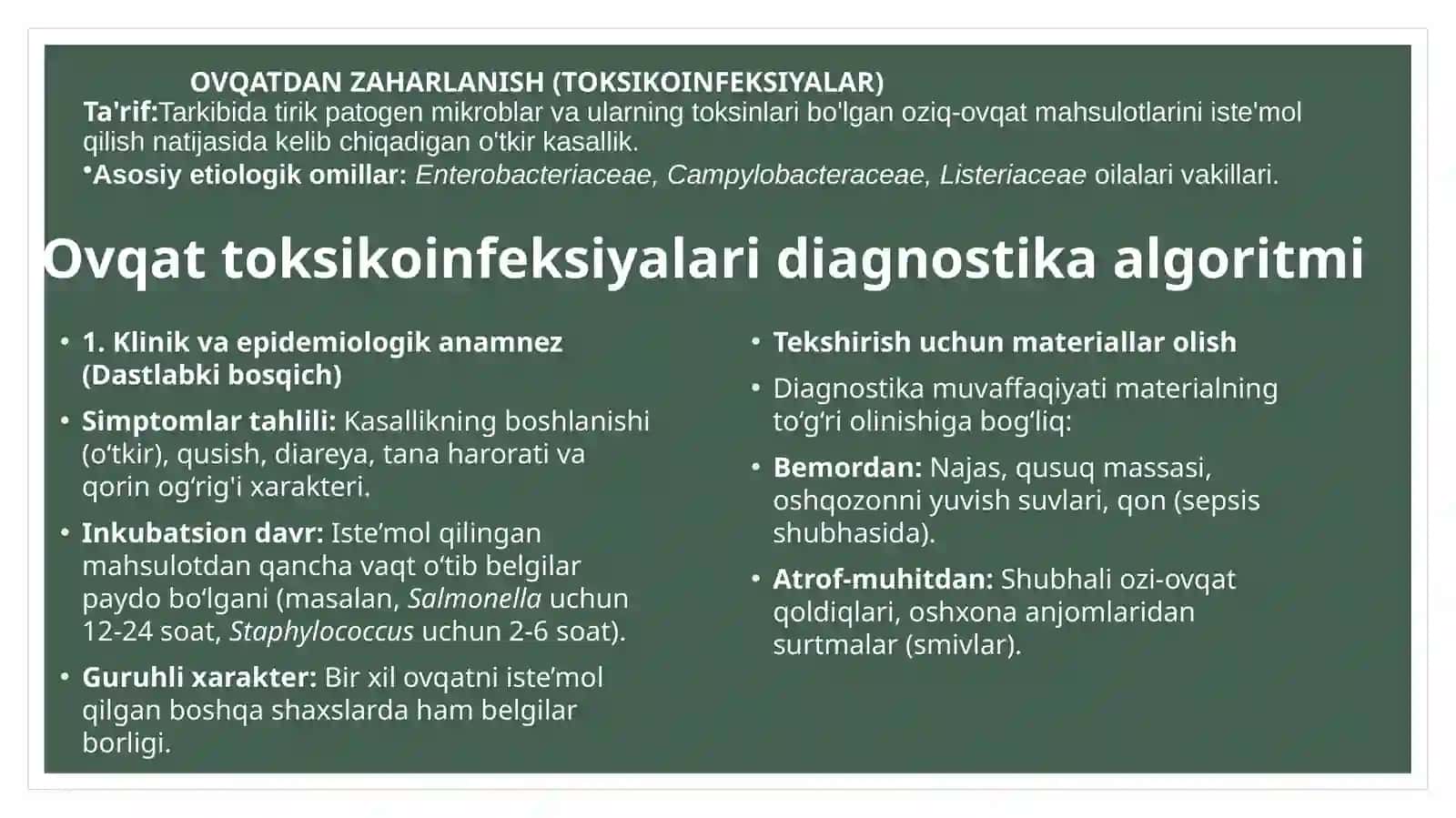 Ovqatdan zaxarlanish kasalliklari 3