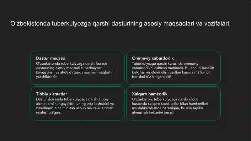 Oʻzbekistonda Tuberkulyozga Qarshi Kurashishning Milliy Dasturi 3
