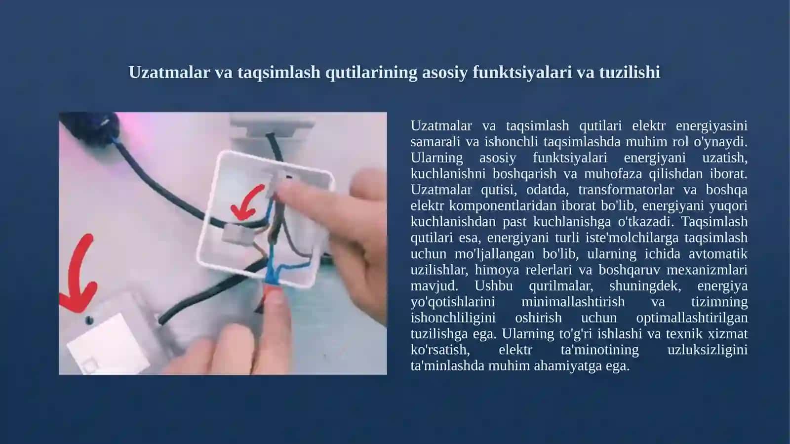 Uzatmalar va taqsimlash qutilariga texnik xizmat ko'rsatish 3