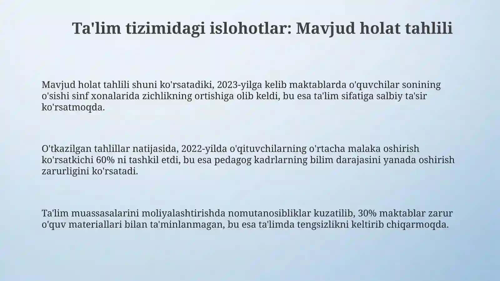 Ta'lim tizimidagi islohotlar 3