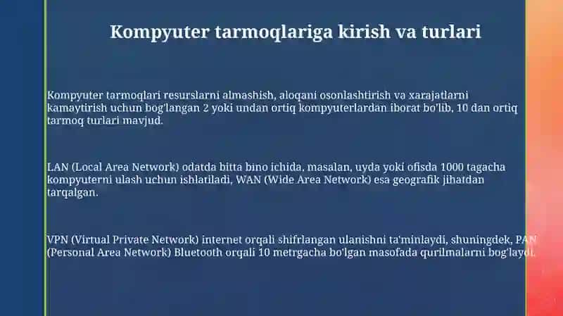 Kompyuter tarmoqlari va uning turlari 3