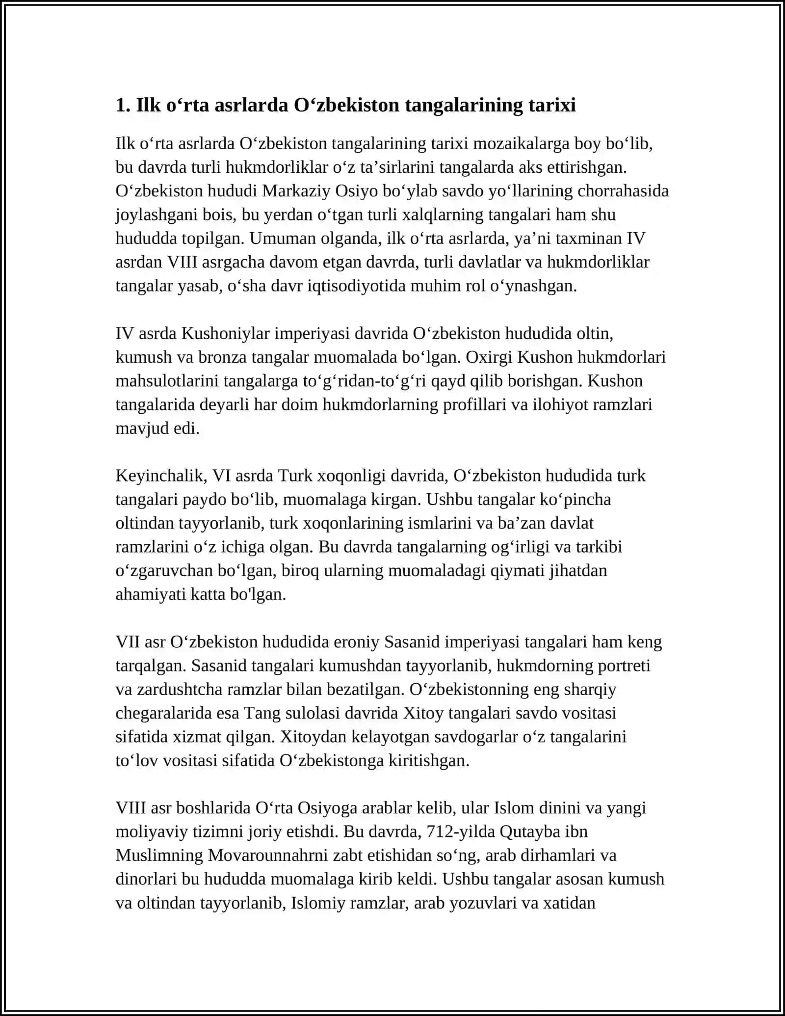 ILK OʻRTA ASRLARDA OʻZBEKISTON TANGALARI 3