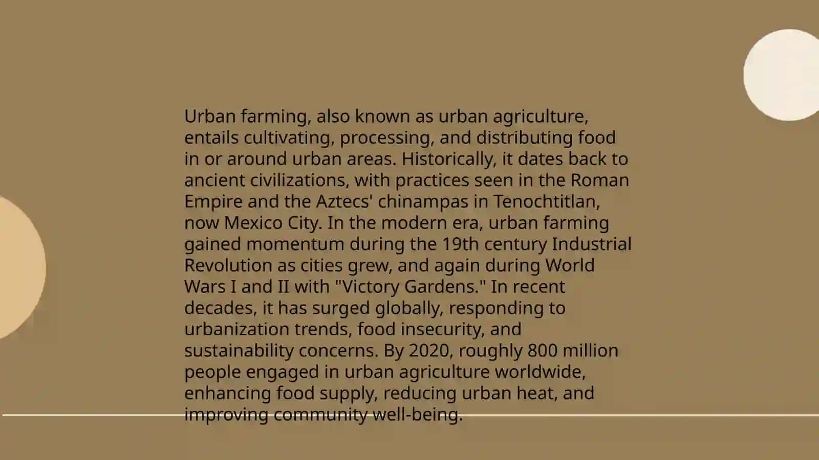Urban farming: a solution to food security? 3