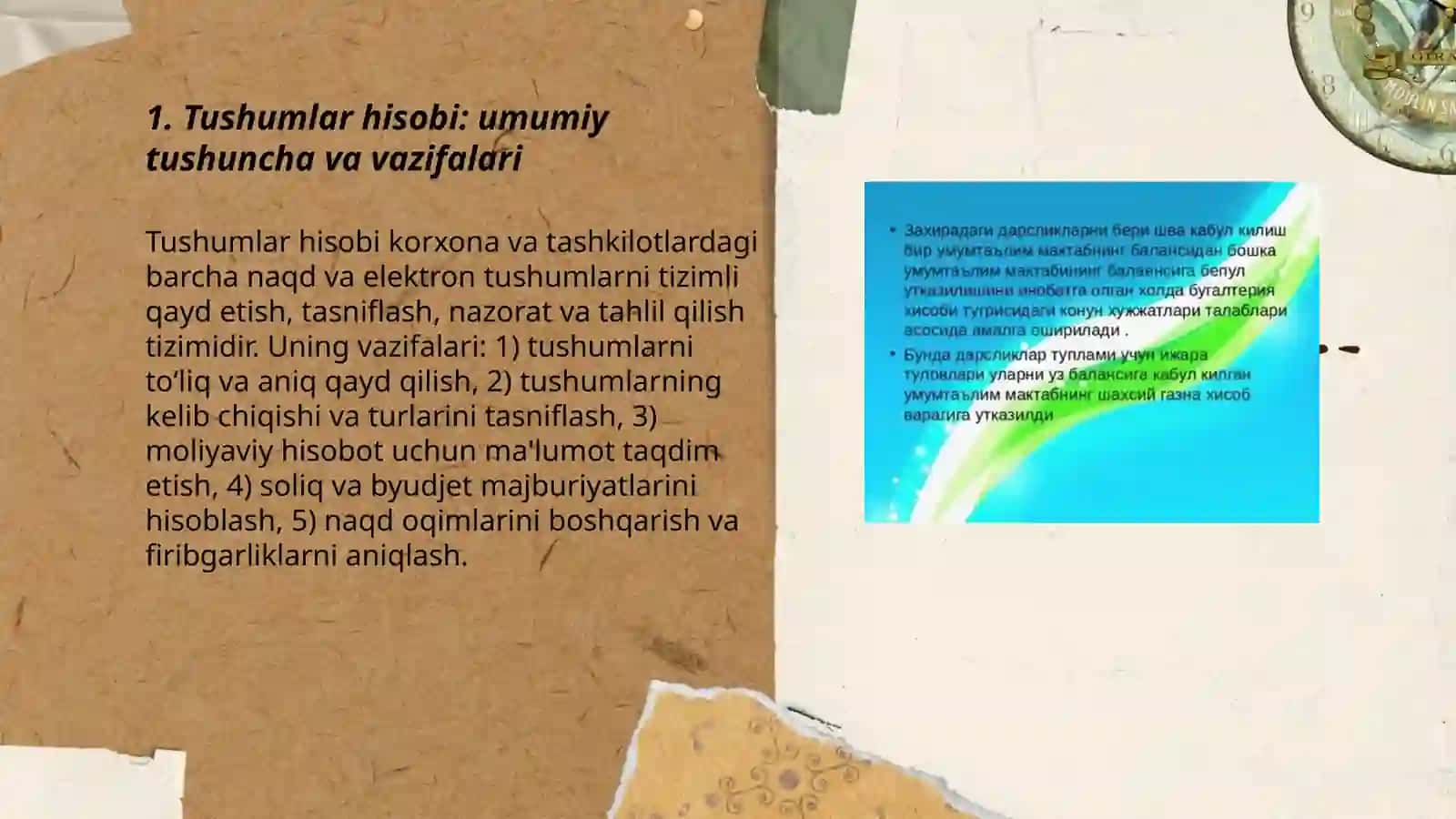 Tushumlar hisobi 3