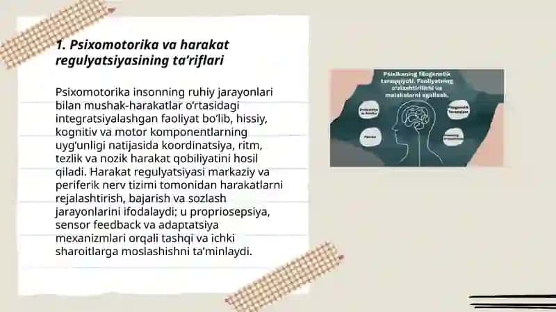 Psixomotorika va harakat regulyatsiyasi 3