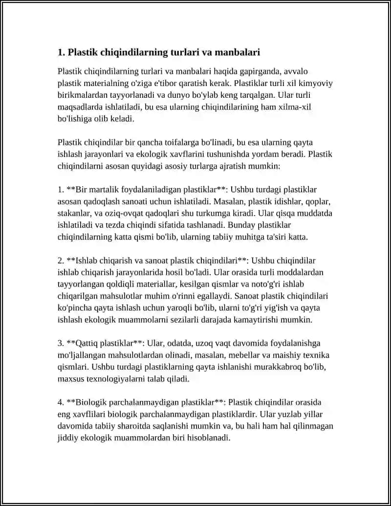 PLASTIK CHIQINDILAR VA ULARNI EKOLOGIK HAFI 3