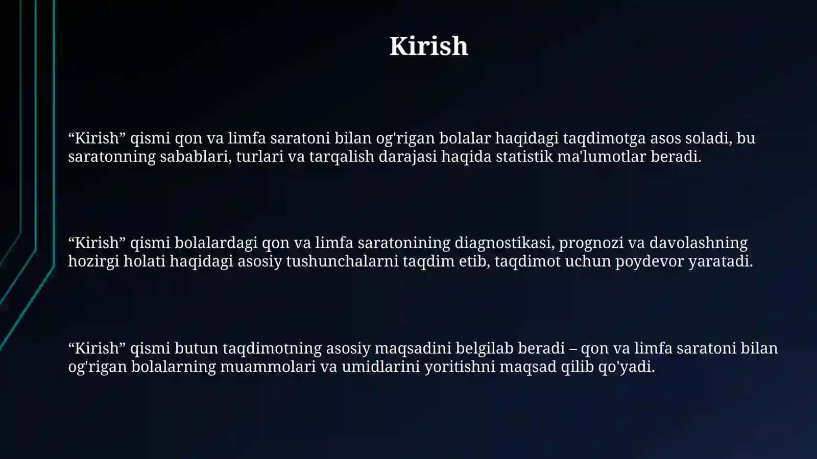 Qon va limfa oʻsmalari bilan ogʻrigan bolalar 3