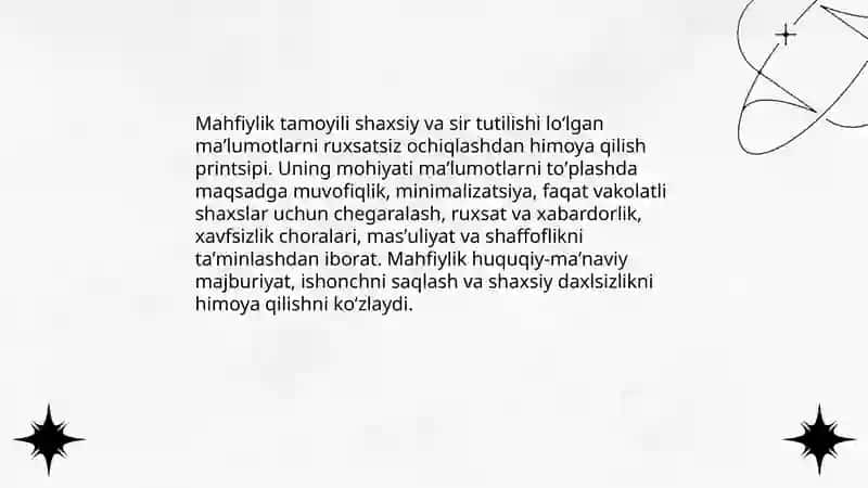 Mahfiylik tamoyili 3