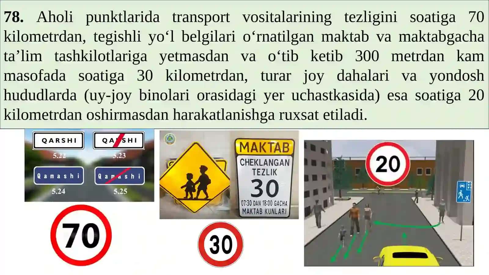 Haydovchi Harakatlanish Qoidalari 3