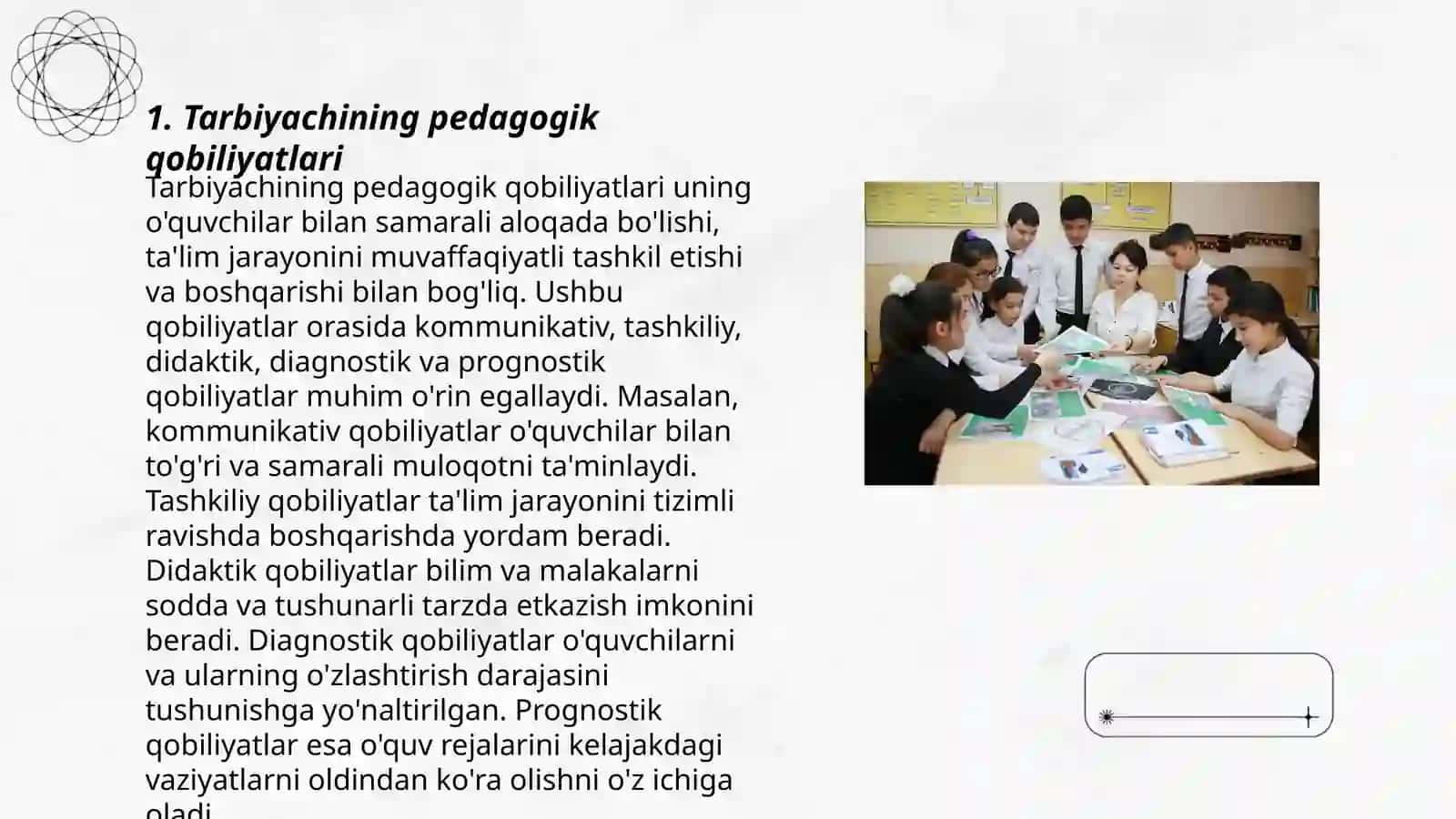 Tarbiyachi faoliyatida pedagogik qobilyat o'rni 3