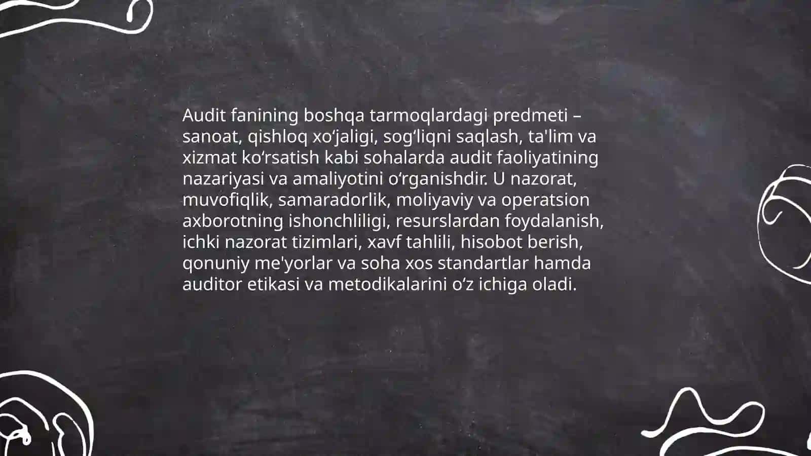 Boshqa tarmoqlarda audit fanining predmeti 3