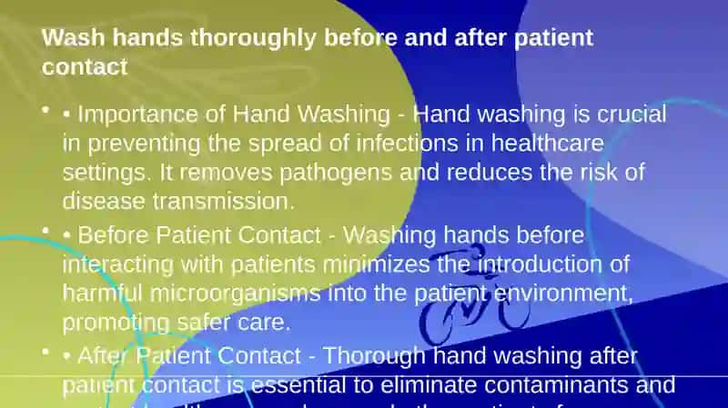 Create a hygiene checklist for hospital workers. 3