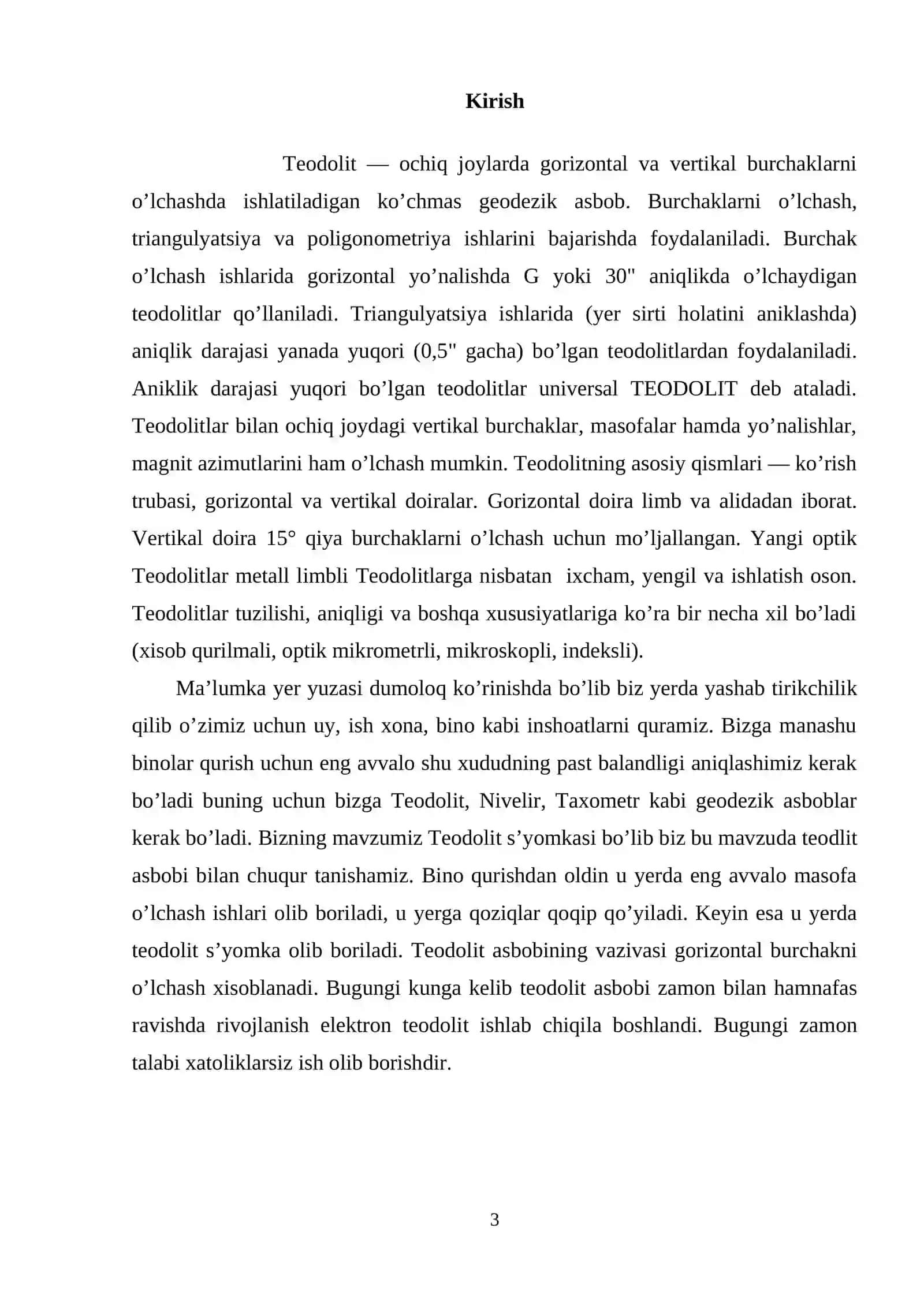 Yopiq poligonda burchaklar va koordinatalar orrtirmasi xatosini aniqlash 3